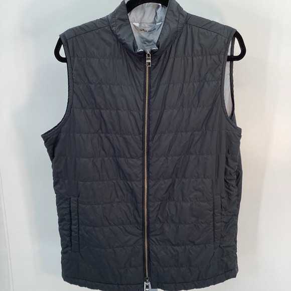 Men's Peter Millar Willamette Quilted Vest Charcoal Medium - Picture 2 of 8